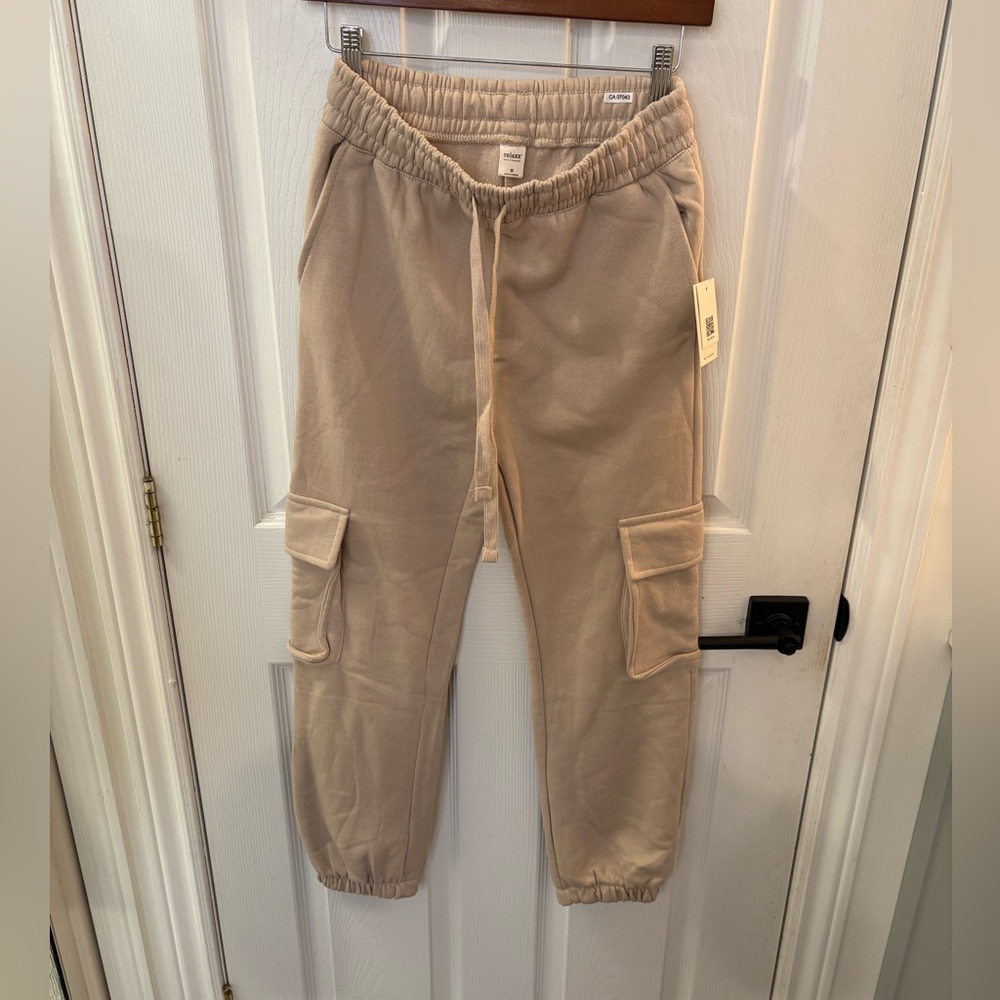 Womens Tan Cargo Joggers